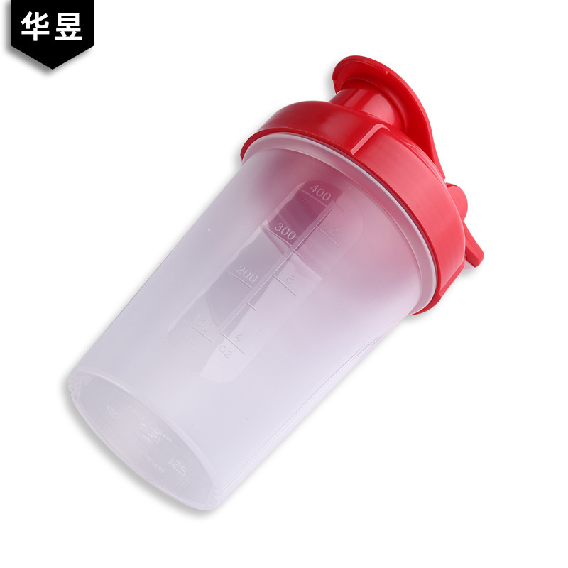Wholesale plastic water cups, portable flip-top sports water cups, 400ml protein powder shaker cups Item Picture