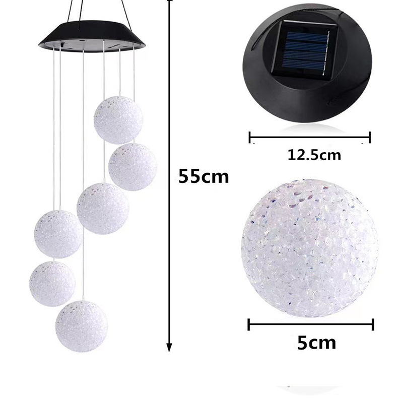 A variety of landscape decorative lights such as solar wind chime lamps, balcony and terrace decorative chandeliers, outdoor waterproof particle balls, etc Item Picture