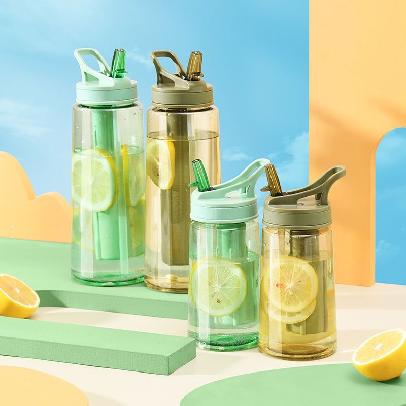 Large-capacity water cup, summer sports, fitness, travel, high appearance level, space cup, cold water bottle, drinking straw, plastic cup details Picture