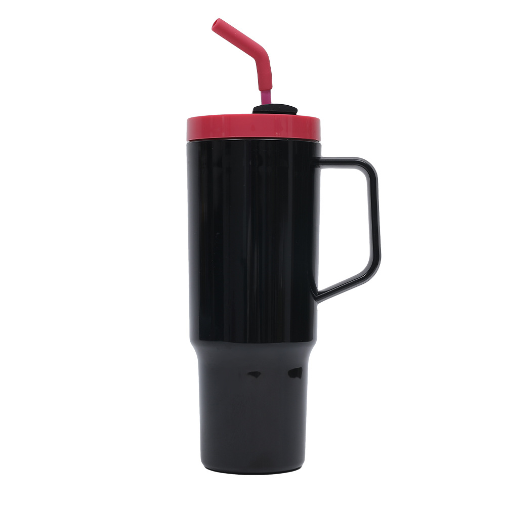 2025 Cross-border New 40oz handle car cup Beer mug, large-capacity portable with straw plastic handle cup details Picture