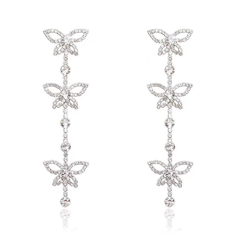 European and American trend bestsellers, butterfly long tassel earrings, summer high-end, light luxury, exquisite and versatile earrings for ladies Item Picture