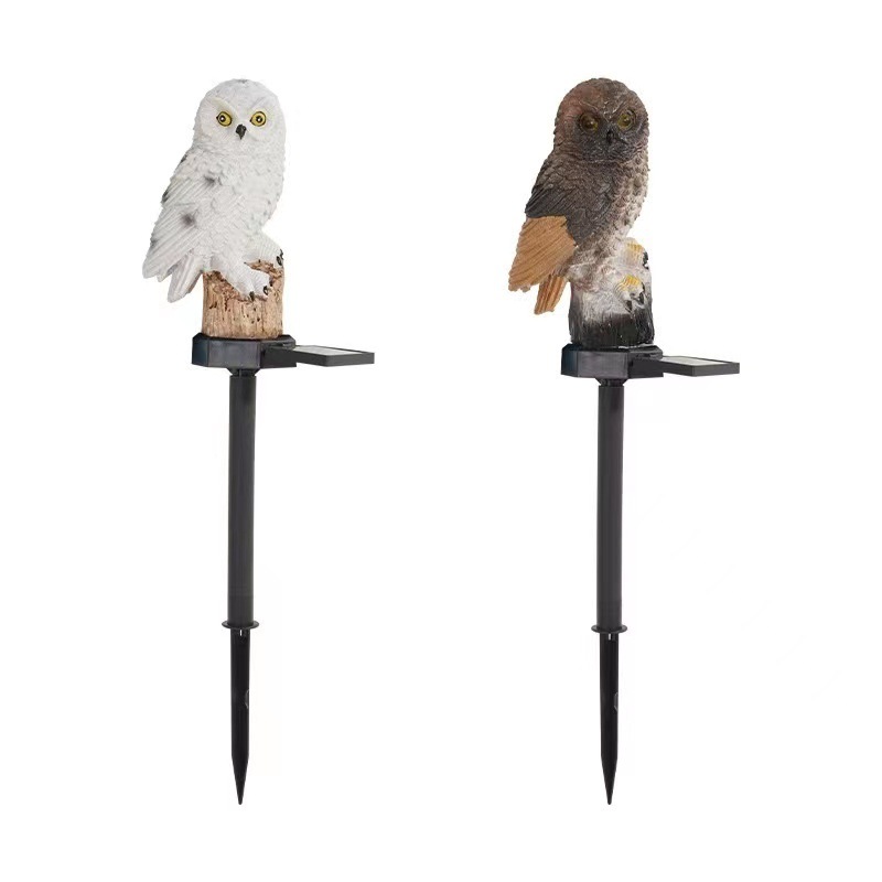 Amazon solar lamps, resin owl LED lamps, outdoor garden ground insertion, courtyard decoration, lawn landscape lamps Item Picture