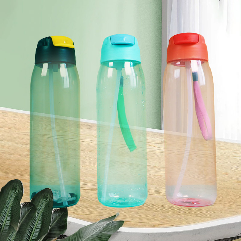 Free shipping, one-piece consignment, Fuyang 570ml portable sports straw plastic water bottle for men and women, high appearance level summer wholesale details Picture