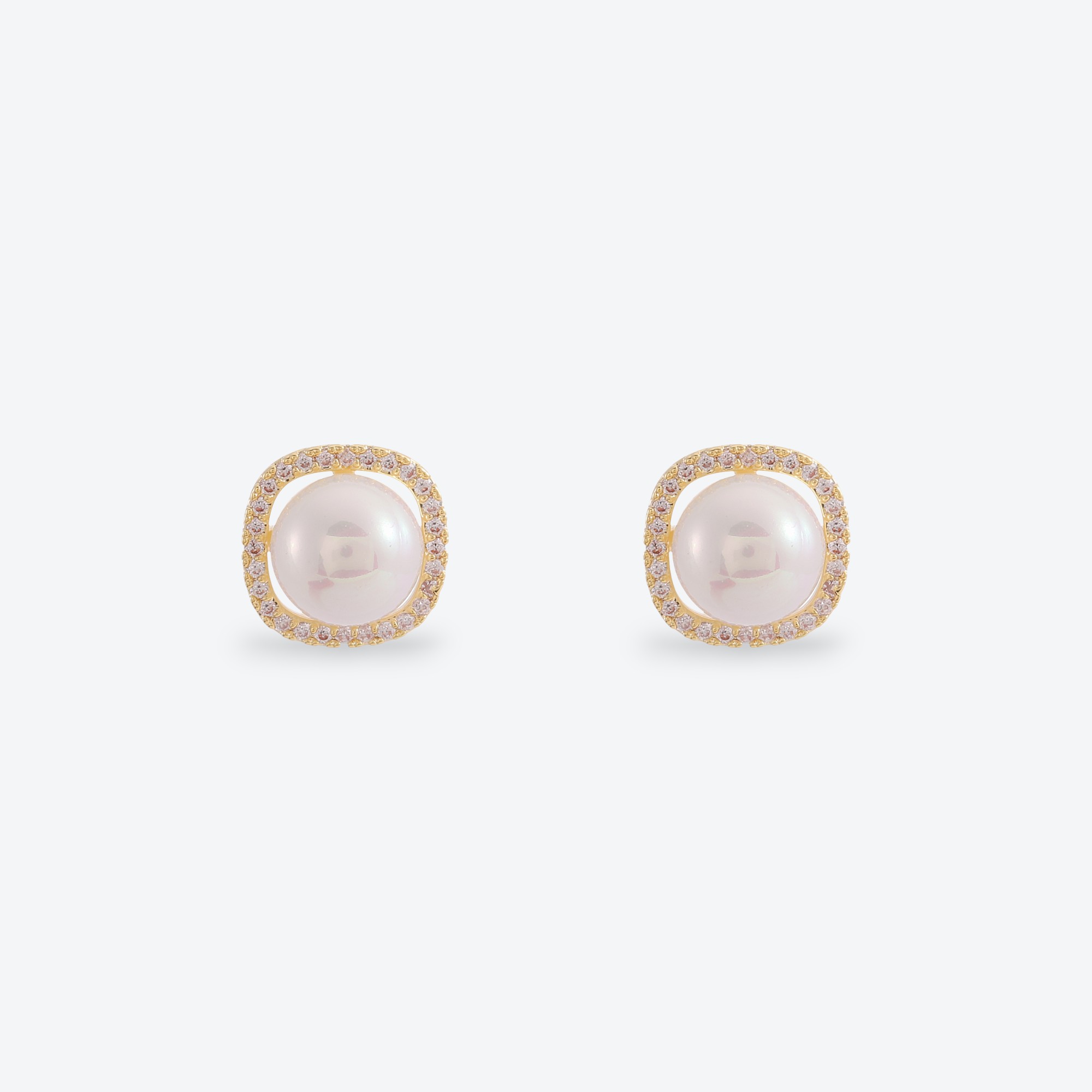 Xuhui brand exquisite and light luxury copper plated with real gold, zirconia 925 silver needle square pearl, fashionable and elegant stud earrings, earrings and pendants details Picture