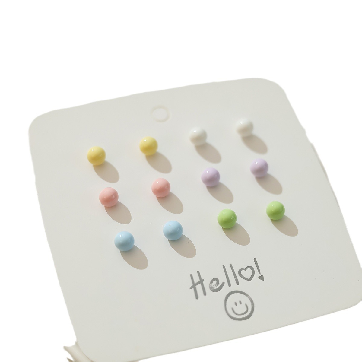 Wholesale of new macaron color series simple and versatile small stud earrings, daily rose resin earrings and round earrings Item Picture