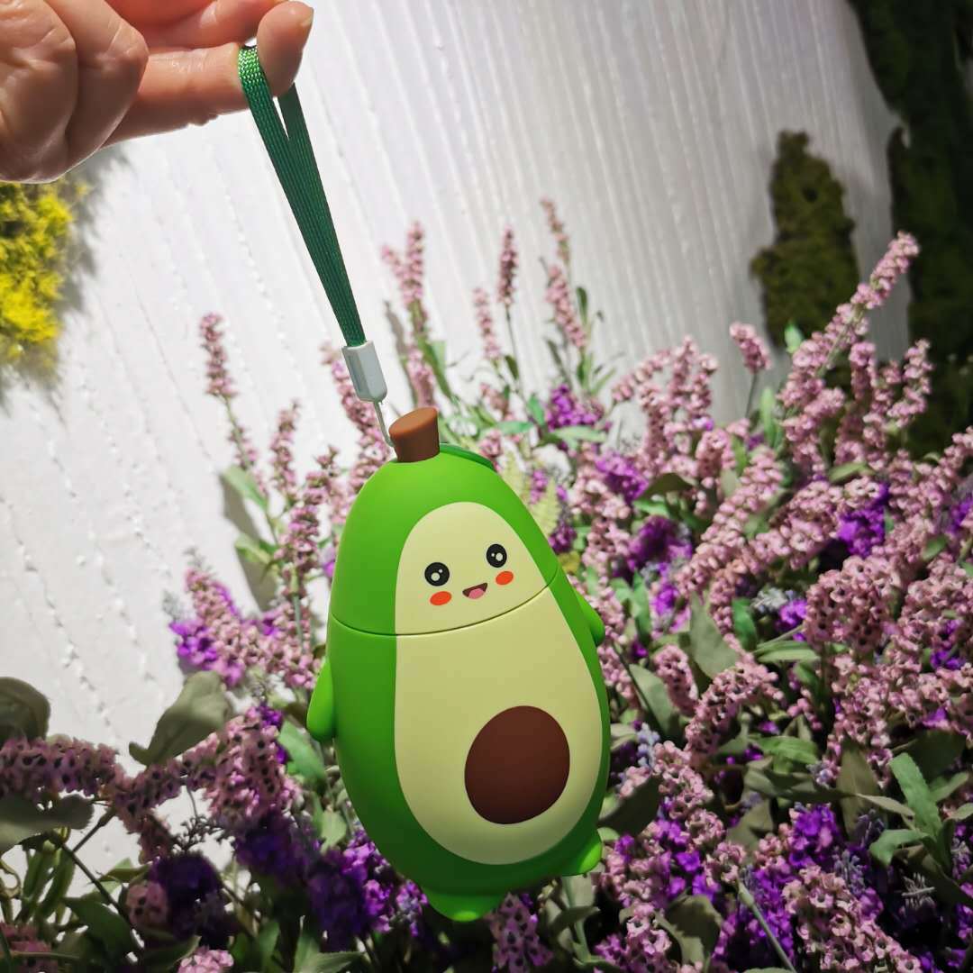 Factory-customized gift juice glass cups, super cute and adorable avocado water cups, double-layer heat-insulating portable handle water cups details Picture