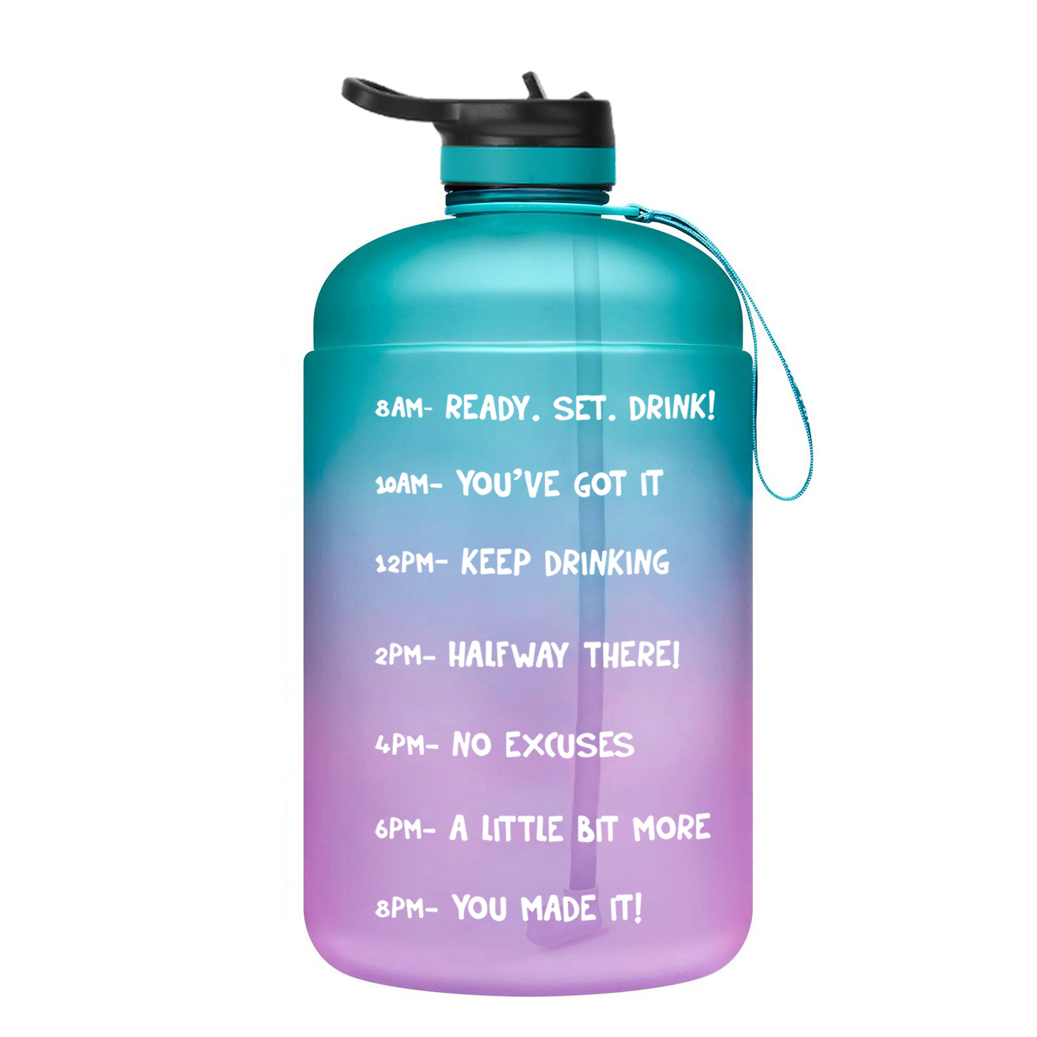 Amazon's best-selling 3.78L outdoor large water bottle with straw, 1-gallon plastic fitness water bottle with time printing Specification drawing
