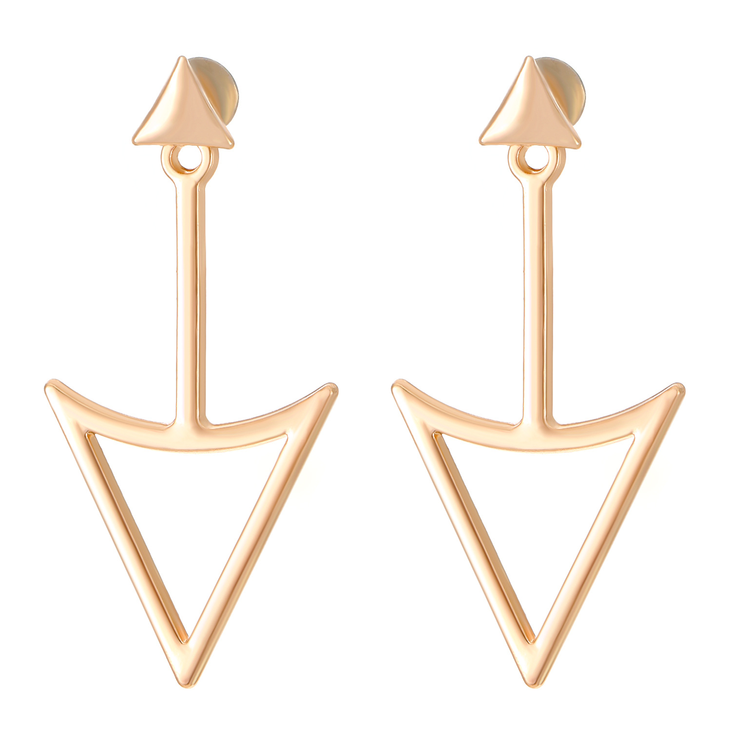 European and American cross-border retro creative triangular stud earrings, women's fashionable and simple alloy geometric earrings and earrings accessories Item Picture