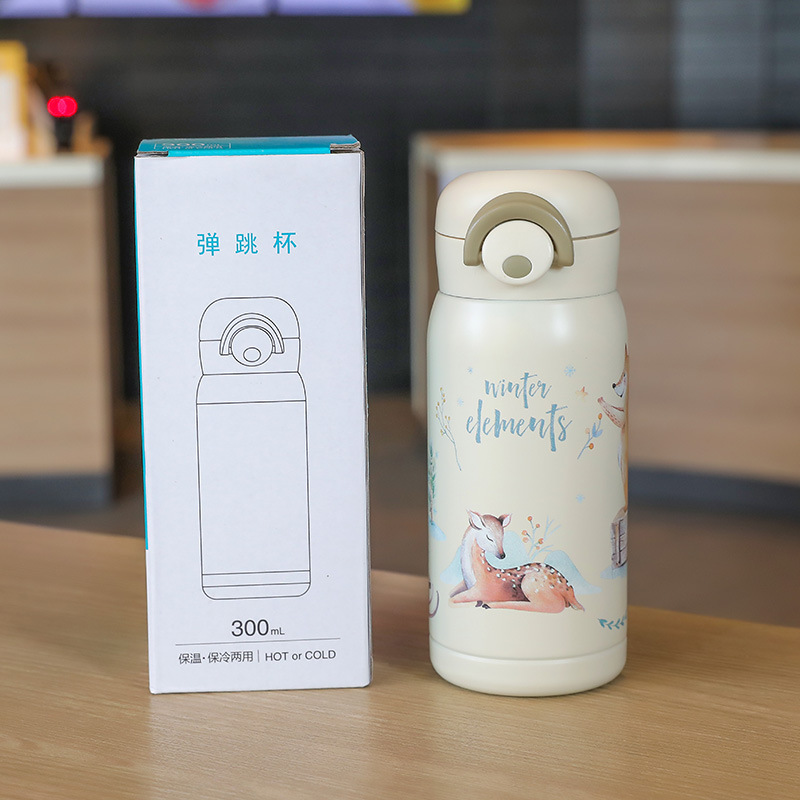 Simple stainless steel insulated cup, snap-on bouncy cup, outdoor mini pocket cup, portable children's drinking cup, gift cup Application Scenario