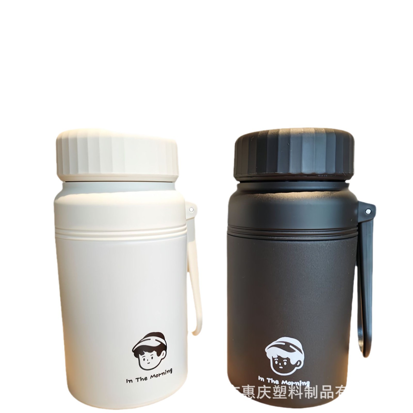 Portable handle stainless steel insulated cup, large-capacity couple cup with tea compartment, tea water cup, office cold preservation ice cup Item Picture