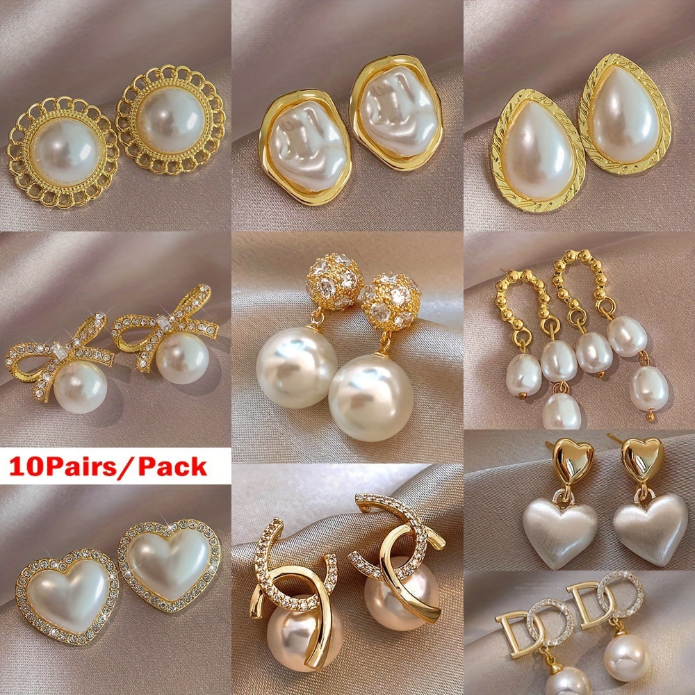 Cross-border bestseller high-end pearl earrings 2024 New niche design stud earrings, versatile earrings for women's charm full figure