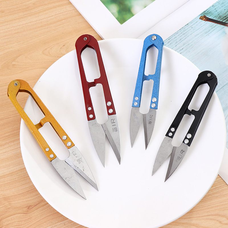 Genuine Hu Yidao scissors, U-shaped thread scissors, 2-yuan store in Yiwu, household cross-stitch scissors, spring scissors Specification drawing