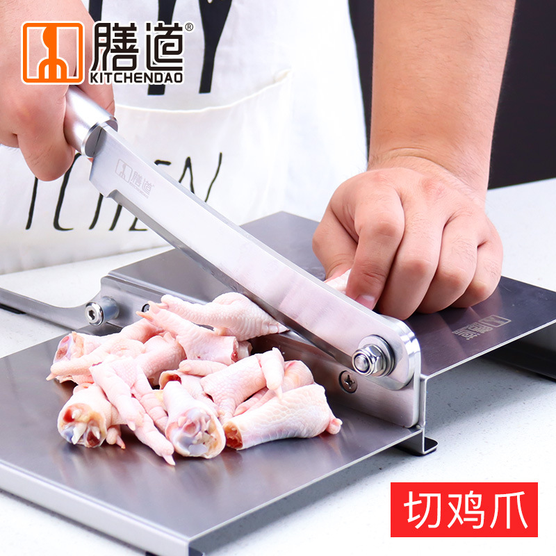 Air-dried beef jerky, guillotine knife, dried bamboo shoots, small cutting knife, chicken feet, duck necks, and Chinese herbal medicine slicing knife, manual Specification drawing