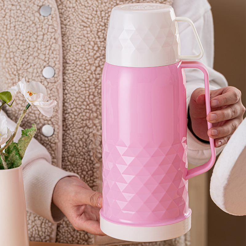 Household thermos flask, large-capacity hot water bottle, student dormitory thermos flask, glass silver-plated inner liner details Picture