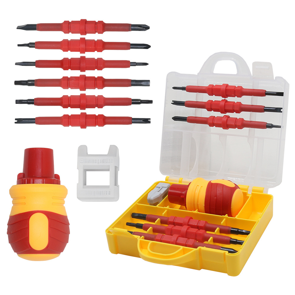 Insulated screwdriver 14-in-one ratchet screwdriver set, multi-purpose for electricians, multi-specification electrician screwdriver set Application Scenario