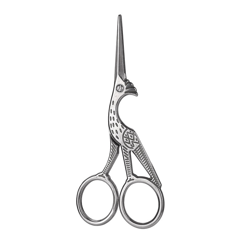 Stainless steel crane scissors, retro crane shaped scissors, tea scissors, cross-stitch handcrafted creative household small scissors undefined