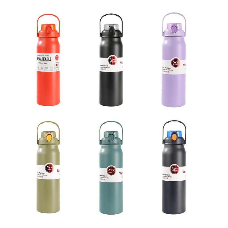Cross-border wholesale of large-capacity 304 stainless steel double-layer insulated cold water cups with straws, handle kettles and insulated cups Item Picture
