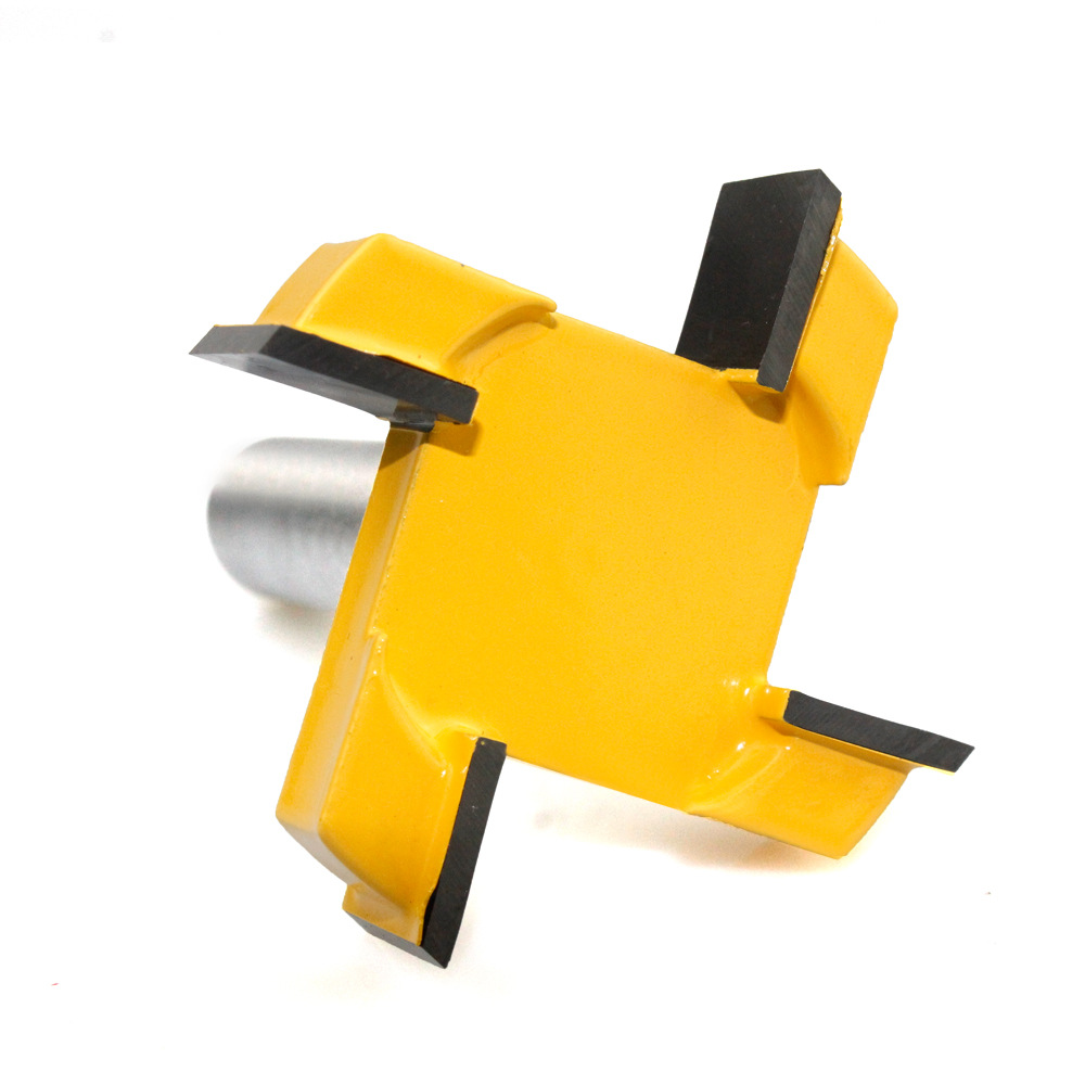 8 1/2 pieces 12mm 4 four-edge bottom cleaning knives, yellow woodworking milling cutters, engraving machine heads, large diameter slotting knives Application Scenario