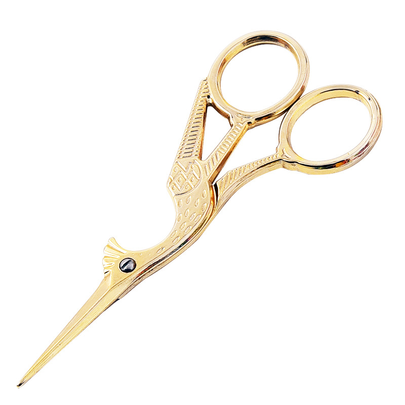 Stainless steel crane scissors, retro crane shaped scissors, tea scissors, cross-stitch handcrafted creative household small scissors undefined
