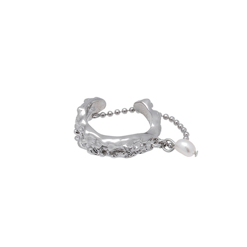 A super ethereal and exquisite zircon open ring for women, a French light luxury and individual index finger ring with a double-layer wide face, 2022 new style Item Picture