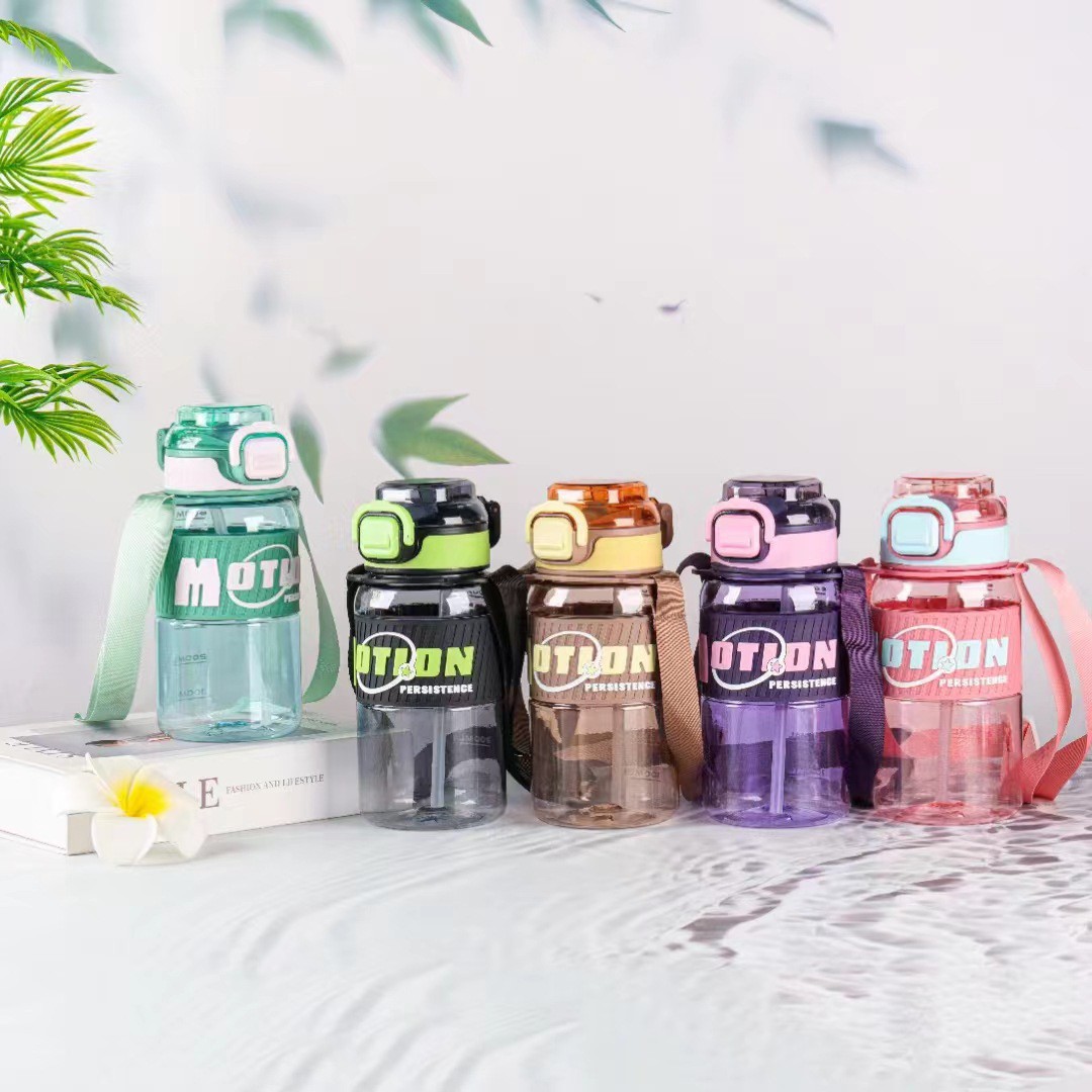A 24-year bestseller with a high level of appearance, diamond-shaped student outdoor sports, large capacity, portable, hanging strap, elastic lid, straw, and plastic cup Specification drawing