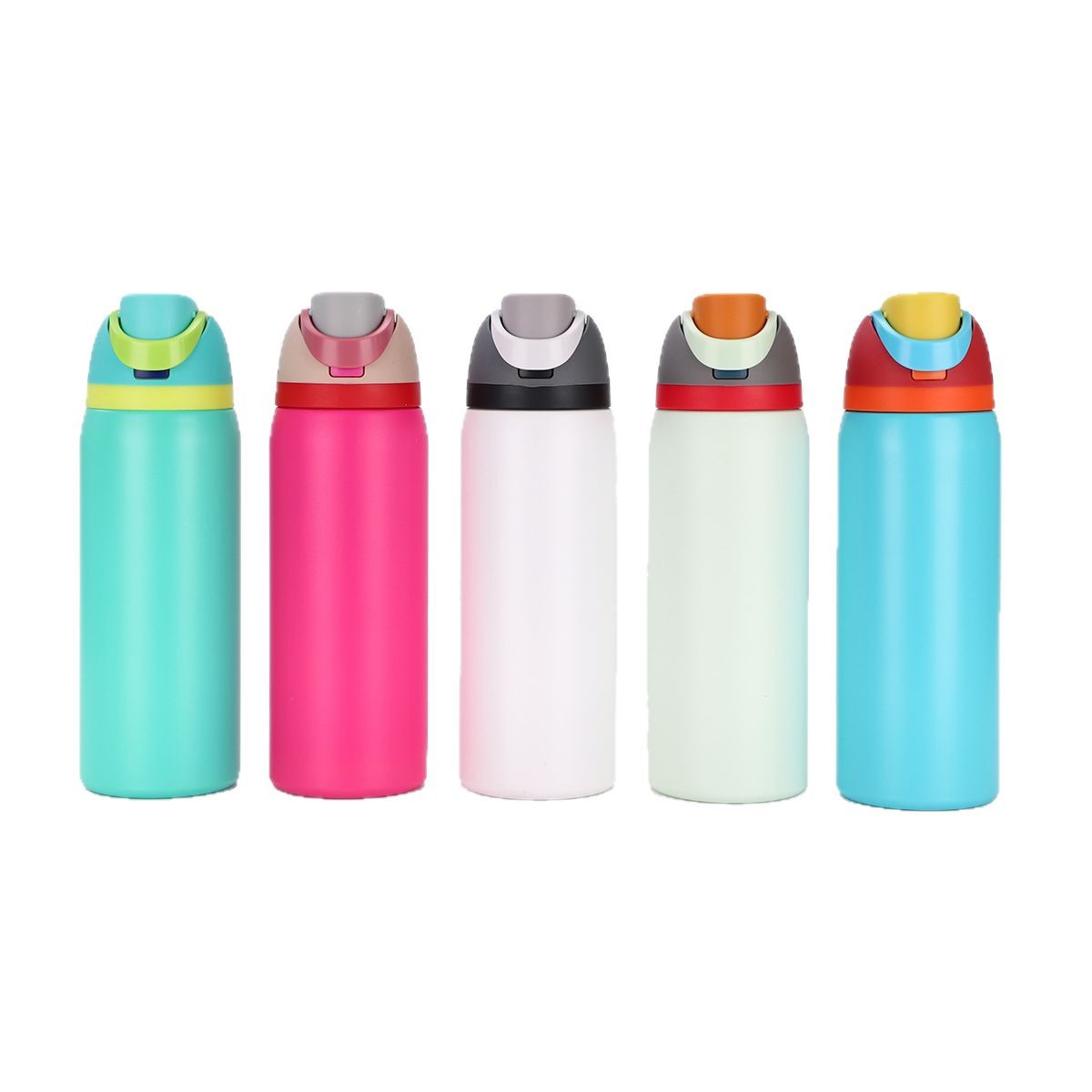New cross-border 304 stainless steel vacuum insulated cup, the same style as Owala, simple and bouncy fruit cup, portable double-drinking cup Item Picture