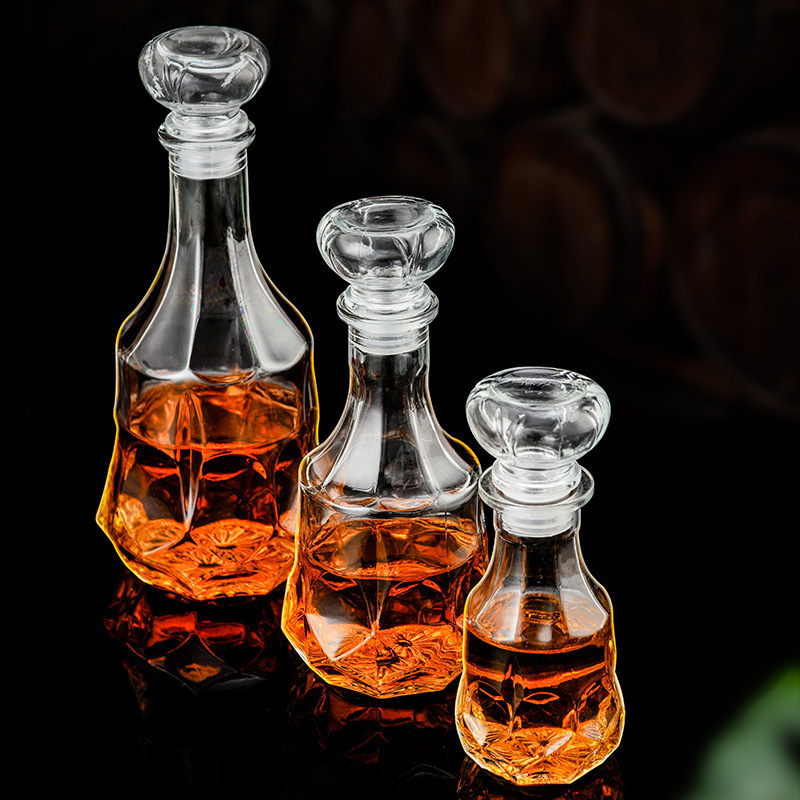 Creative home wine bottles, foreign wine bottles, crystal glass, red and white wine bottles, thick empty bottles, vodka bottles, wine sets Specification drawing