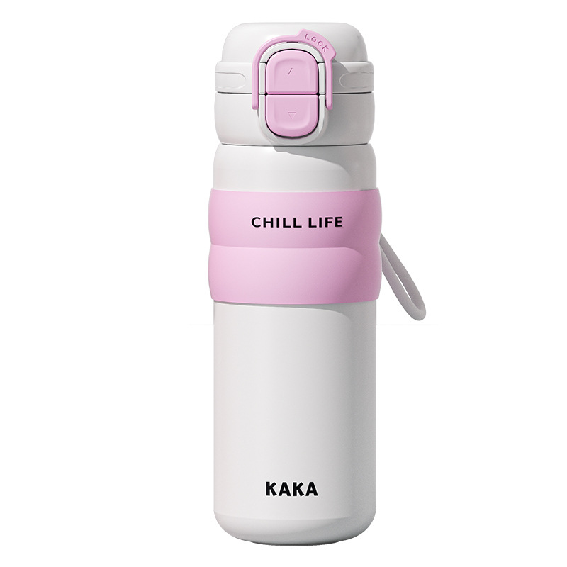 Wholesale of 2024 new model insulated cups, large-capacity women's water cups with straws, 316 stainless steel, high appearance level double-drinking cups Item Picture