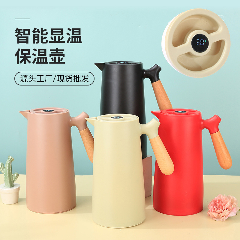 High appearance level temperature display thermos, small hot water kettle, office thermos, dormitory student glass inner liner, ins style full figure