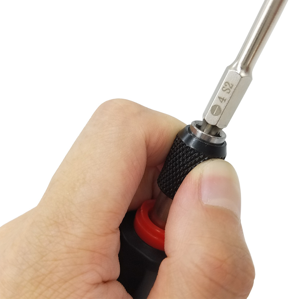 A 1/4-inch (6.35mm) manual screwdriver holder with a magnetic PP+TPR handle Item Picture