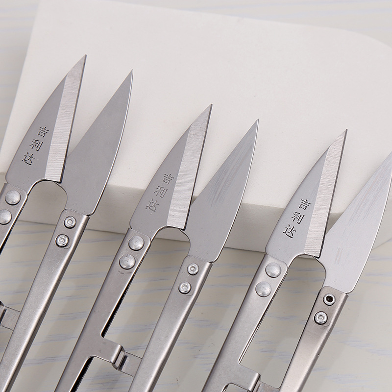 Stainless steel yarn shears, thread cutters, spring thread shears, cross-stitch U-shaped shears, sewing shears, stainless steel yarn shears, thread cutters details Picture
