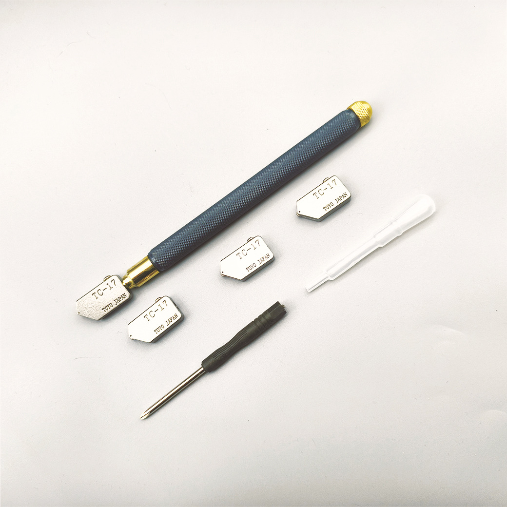 Cross-border bestseller TOYO glass knife set TC17 cutting head with 3 oil-injected wheeled hand knives Item Picture