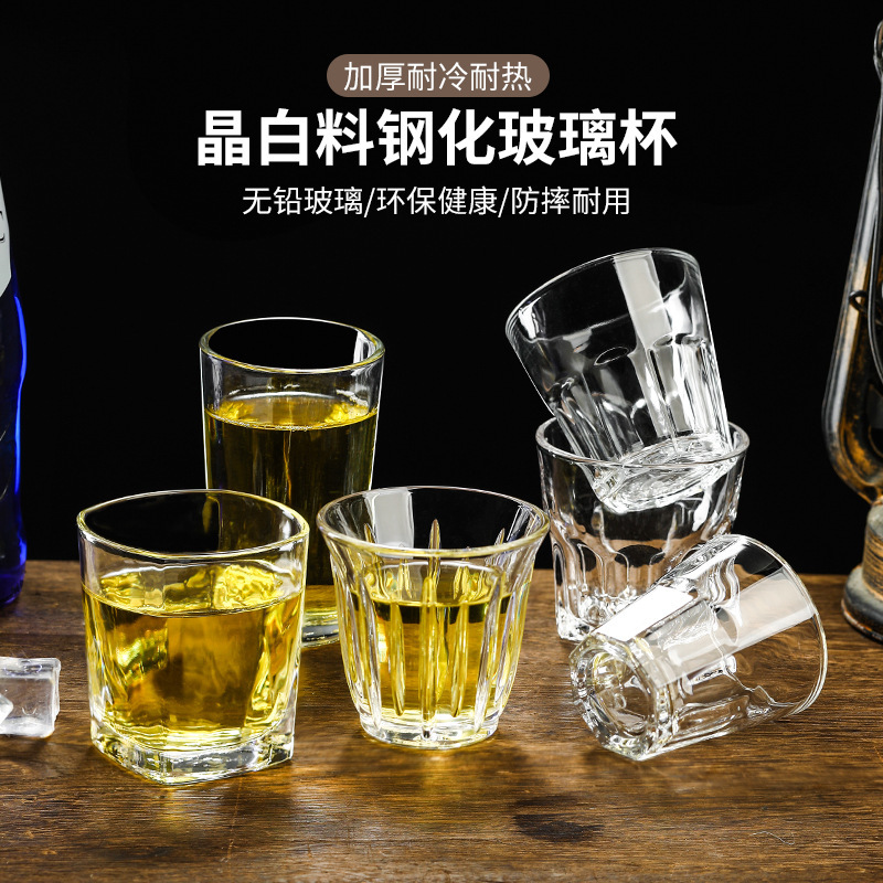 Tempered cups, glass cups, whisky cups, beer cups, water cups, spirits octagonal cups, bars, hotels, restaurants, KTVS, household items details Picture