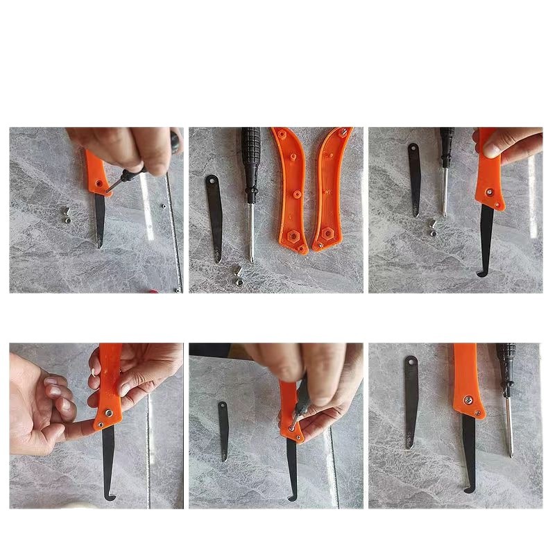 Tile gap cleaning hook knife, grout cleaning knife, grouting agent application, grouting tool, folding sawtooth grouting hook knife Item Picture