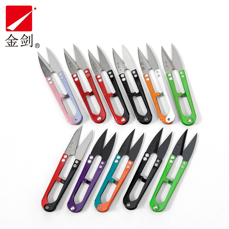 Jinjian sk5U type spring yarn scissors, cross-stitch thread scissors, fishing line scissors, sewing scissors, household color small scissors details Picture