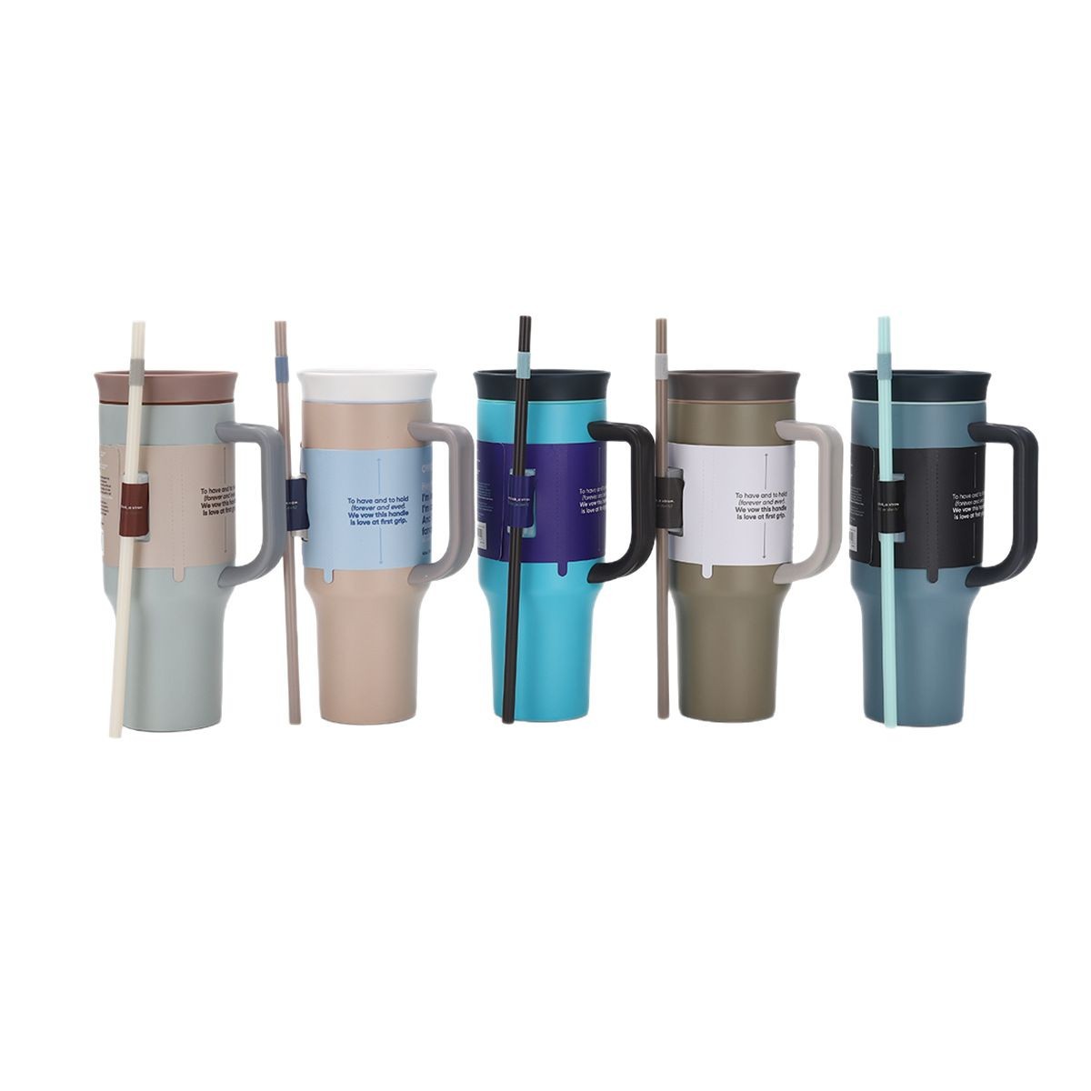 Cross-border new owala40oz car cup, stainless steel car large-capacity insulated cup, handle straw ice cup Item Picture