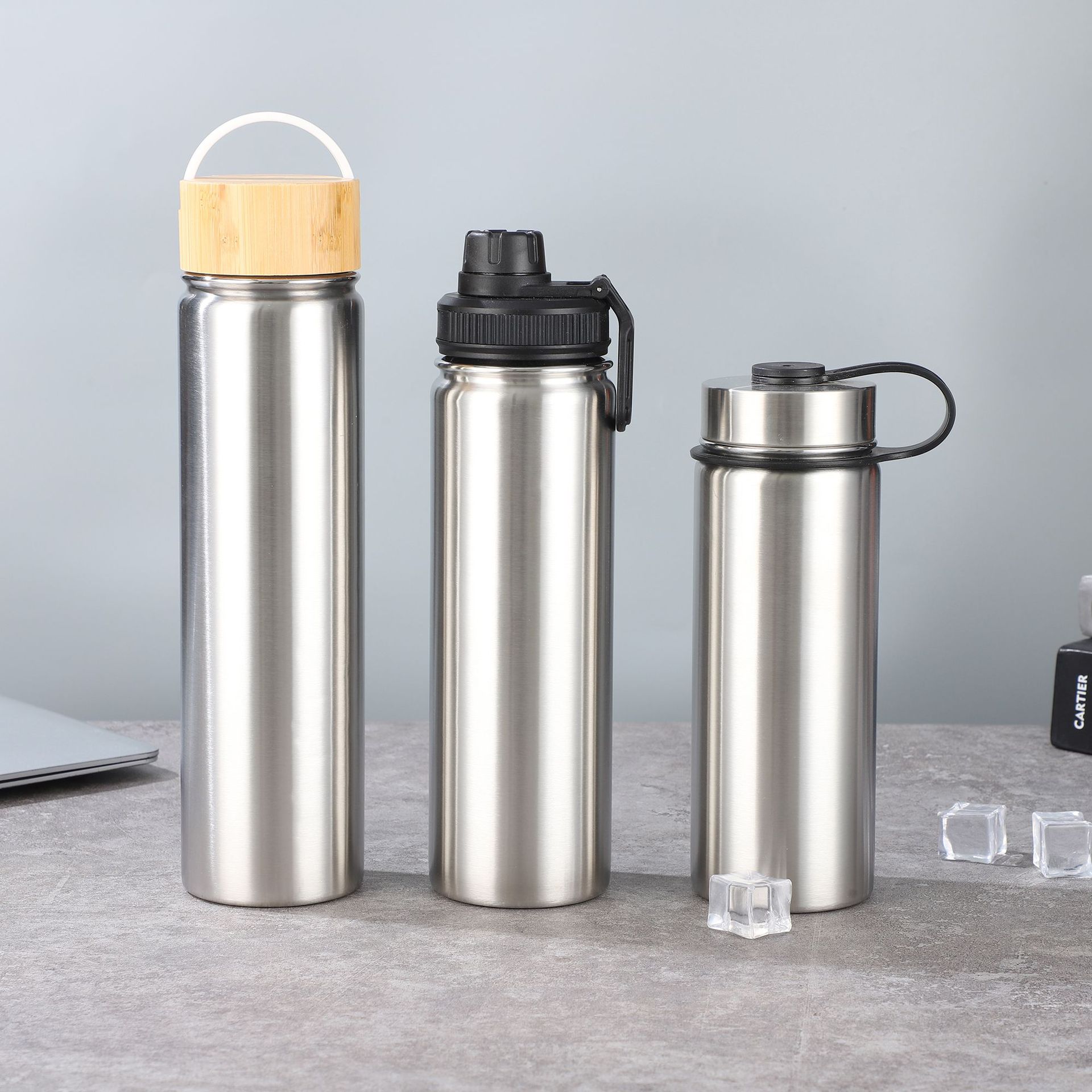Cross-border large-capacity 304 stainless steel space kettle, single-layer space kettle, outdoor sports water kettle, portable hand-held cup details Picture