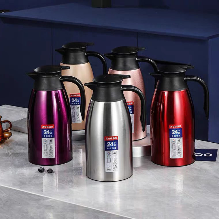 Customized stainless steel vacuum coffee POTS, welcome POTS, large-capacity hot water kettles, hot water bottles, and 2L household insulated POTS details Picture
