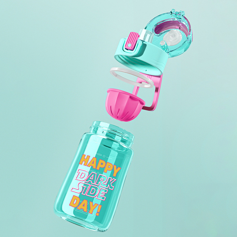 Back-to-school season gifts: Fashionable and cool children's water cups, boys' drinking plastic cups, letter bouncing drinking cups wholesale details Picture
