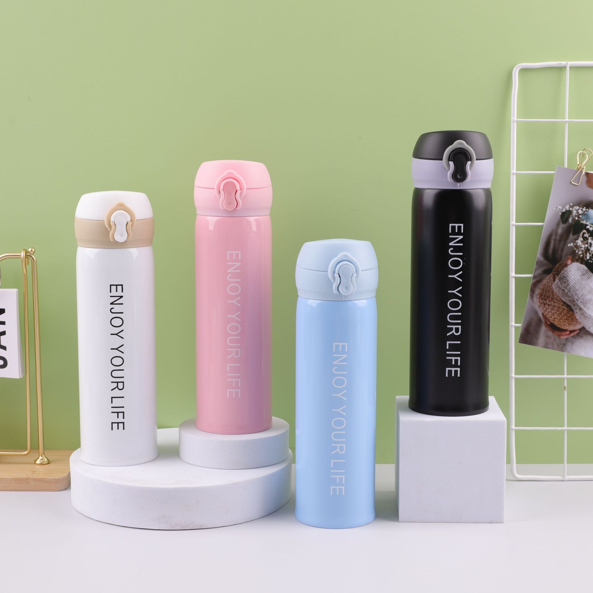 New stainless steel bouncing cups, insulated cups, household creative gift cups and couple fashionable water cups for cross-border use in Southeast Asia full figure