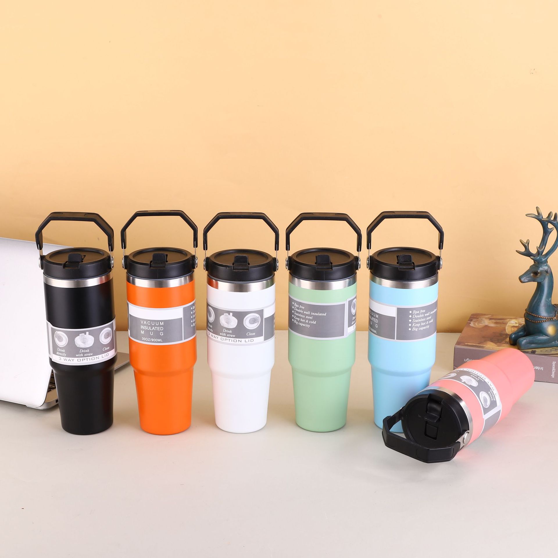 Cross-border 30oz and 20oz new portable ice cup, coffee cup, portable car cup, car 304 stainless steel cup details Picture