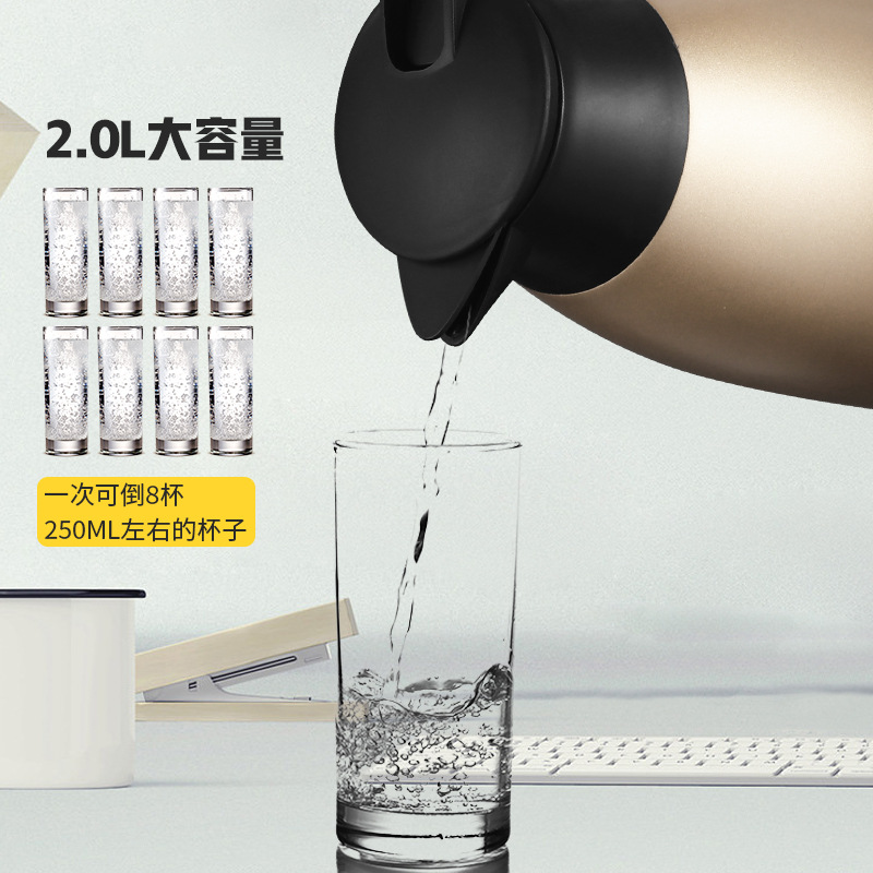 304 stainless steel vacuum insulated thermos flask, European coffee pot, thermos flask, 2L household, gift, commercial logo Application Scenario