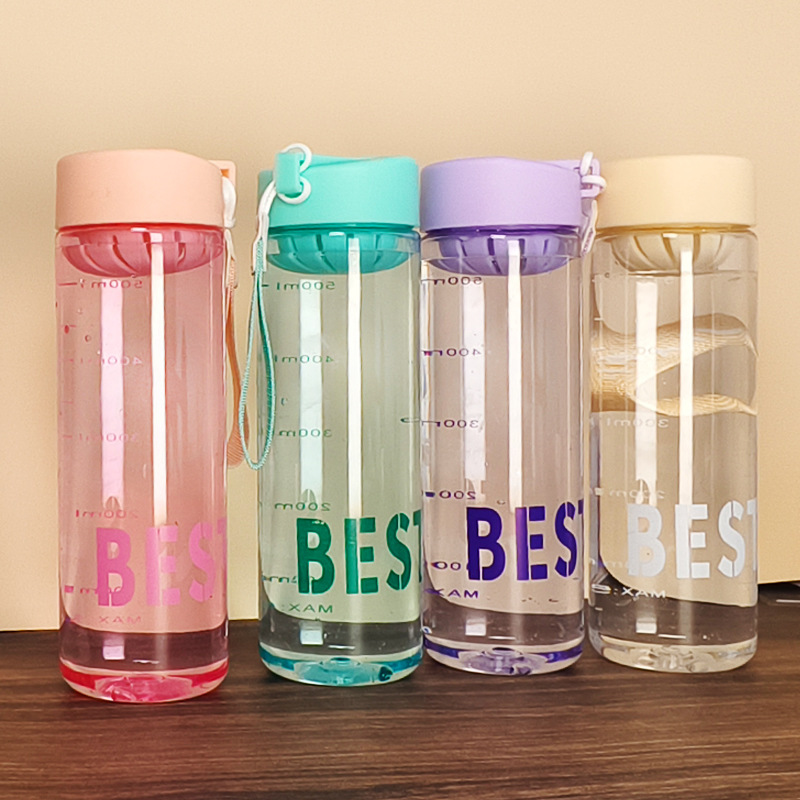 Customized large-capacity sports travel cups, portable anti-drop tea-water separation plastic cups, high-temperature resistant summer student cups details Picture
