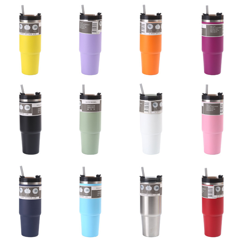 Wholesale 30oz stainless steel car cups, insulated cups, large-capacity cold preservation ice cups, car coffee cups and straw cups Application Scenario