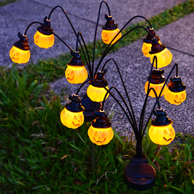 LED pumpkin lanterns, solar outdoor eyeball lights, Halloween lights, Christmas decoration and arrangement, courtyard lawn lights details Picture