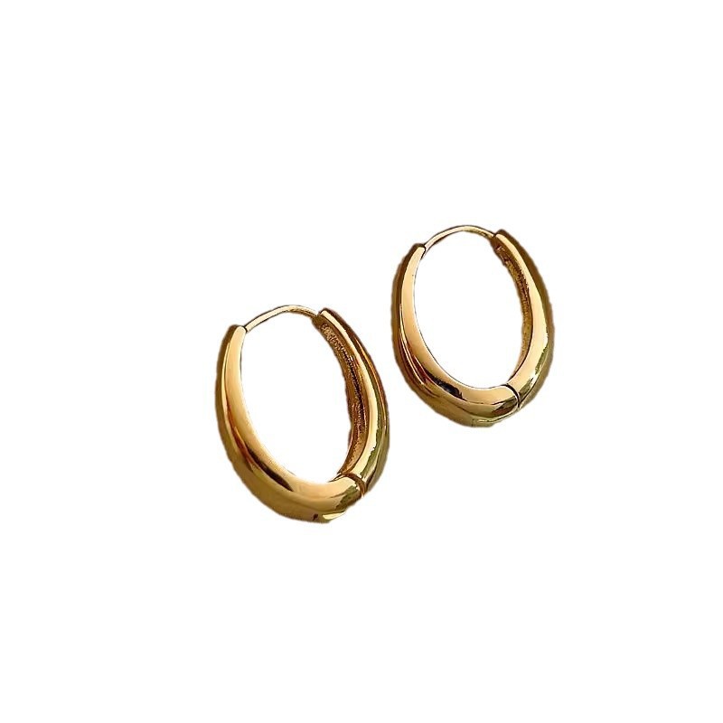 Cross-border European and American light luxury golden Hong Kong-style earrings for women, 2025 new trendy and high-end ear rings, niche design earrings Item Picture