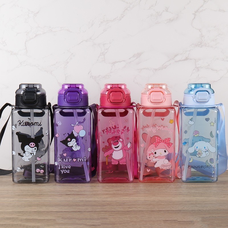 Direct-sale children's square cup animal cartoon outdoor portable large-capacity straw cup Specification drawing