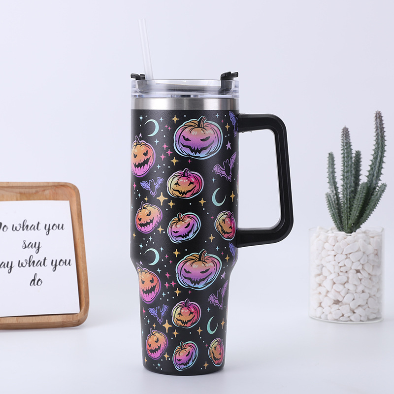Cross-border creative 304 stainless steel insulated cup, portable cold preservation handle, ice cup, double-layer vacuum car cup Application Scenario