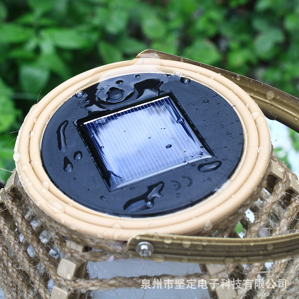 Solar-powered Chinese-style bamboo-woven lanterns for Spring Festival decoration, retro-style hand-held pendant lamps, outdoor courtyard atmosphere lights Application Scenario