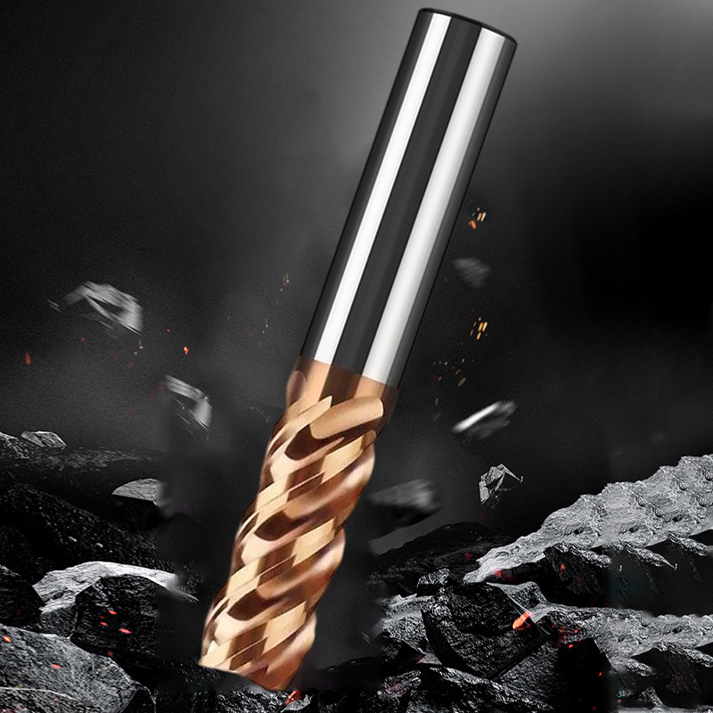 Original production of U6065 die steel special round nose milling cutters, tungsten steel hard alloy R Angle bull nose end milling cutters with 4 edges Specification drawing